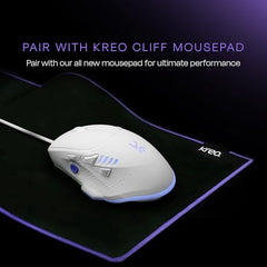 Kreo Hawk Gaming Mouse with Programmable Buttons & RGB Lighting | Top Pixart Sensor | Adjustable DPI with 1.5m Long Braided Cable and Optical Sensor | Lightweight & Durable (Hawk- Black)