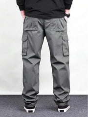 Lymio Men Mid Rise Regular Fit Cotton Cargo Pants (Cargo-46-Grey-S)