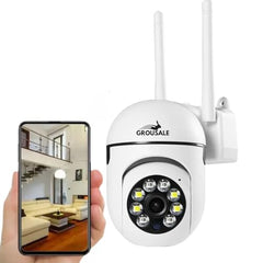 Grousale 3 MP FHD WiFi Indoor Mini Fox Ptz Security Camera with Color Night Vision, 360° Ptz Rotation, Motion Tracking, Two Way Audio and Multi Users View