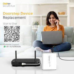 Oakter Mini UPS Basic for WiFi Router Broadband Modem | Supports 12V-2A Routers. Backup Upto 3 Hours | WiFi Router UPS Power Backup During Power Cuts| Current Surge & Deep Discharge Protection