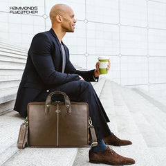 HAMMONDS FLYCATCHER Genuine Leather Office Bag for Men - 15.6 Inch Laptop Bag for Men for Professionals, Business Travelers - Adjustable Straps & Multiple Compartments - 1 Year Warranty - Brown