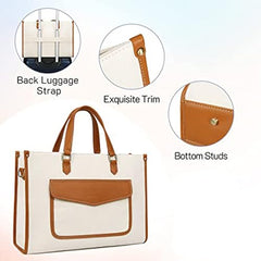 Womanix Laptop Tote Bag,14 inch Laptop Bag, Shoulder Bags With Back Trolley Strap, Casual Briefcase, Handbag for Travel, Office, College,Work