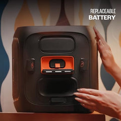 JBL Partybox Encore 2 with Mic, Wireless Bluetooth Party Speaker, AI Sound Boost, Dynamic Light Show, Upto 15Hrs Playtime, Replaceable Battery, Multi-Speaker Connection by Auracast, PartyBox App-Black