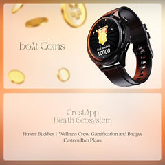 boAt Enigma Radiant Luxury Watch for Man w/1.43"(3.63 cm) AMOLED Display, AOD, Premium Metal Build, Round Dial, 200+Watch Faces, Upto 7 Days Battery Life, Fitness smartwatch for Men (Metal Black)