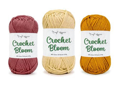 Craft Affair | Crochet Bloom Cotton Yarn 8ply (Each Color 2mm, 77Meter, 50Gram) 100% Pure Cotton | for Knitting Yarn | Craft & DIY Project: Grey, Pink, Off White