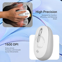 ZEBRONICS Groot Wireless Mouse, Dual Mode (2.4GHz + BT), Upto 1600 DPI, Silent Operation, 3 Buttons, Comfortable & Ergonomic, for Mac | Laptop | Computer, with 2 Years Warranty (Blue)