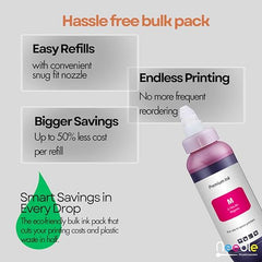 Needle GI 790 Ink Refill for Canon Pixma G1000 G1010 G2000 G2010 G3000 G3010 G4000 G4010 G4085 - Magenta 500gms with Empty Bottle & Funnel - Compatible Ink for Canon GI 790