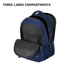 Safari Omega spacious/large laptop backpack with Raincover, college bag, travel bag for men and women, Black, 30 Litre