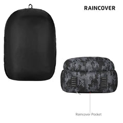 Safari Omega spacious/large laptop backpack with Raincover, college bag, travel bag for men and women, Black, 30 Litre