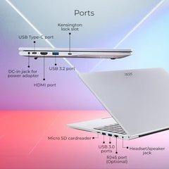 Acer Aspire 3 Intel Core i5-1334U Processor,Office 2024 + M365 Basic, (8GB DDR4 RAM/500 GB SSD) with 39.62 cm (15.6") FHD LED-Backlit IPS Display/Win 11Home,A325-53, Pure Silver, 1.7KG