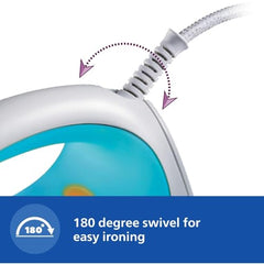 Philips Steam Iron GC1011/01 with 1200 Watts power, linished soleplate, up to 15 g/min of steam