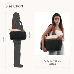 Bayne Tote Bag for Woman | Laptop Bags for Women Office Use | Waterproof Handbag for Women | Elegant Office Bags for Woman (Cream & Black)