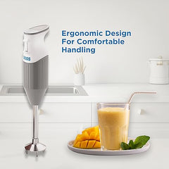 BOSS Stainless Steel B132 Portable Hand Blender 225W - Watt | Variable Speed Control | 3 Years Warranty | Easy To Clean And Store | Isi-Marked, Black