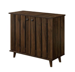 DeckUp Hazel 2-Door Shoe Rack (Walnut, Matte Finish)
