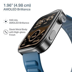 boAt Chrome Endeavour, Premium Metal Body, 1.96”(4.97cm) AMOLED Display,AI Coach Health Insights,Advanced S1 Processor,HRV,VO2 Max,Auto Watchface Refresh, Smart Watch for Men & Women (Fusion Blue)