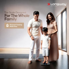 Longway Weight Machine for Home | Digital Bathroom Scale for Human Body Weight Measurement | Extra Thick Tempered Glass with LCD Display | 3 Years Warranty (Blue | Max Weight 180Kgs | Sapphire)