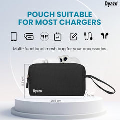 Dyazo 15-15.6 Inch Laptop Sleeve Case | Water Resistant Cover with Charger Pouch & Three Front Pockets | Compatible for Dell, HP, MacBook, Lenovo, Acer, Asus & All Other Notebooks (Black)