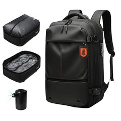 KARRIER Vacuum Compression Backpack with Built-in System for Clothes & Gear Laptop Bags Backpacks for Men and Women 3-in-1 Space-Maximizing Organizer (BLUE)