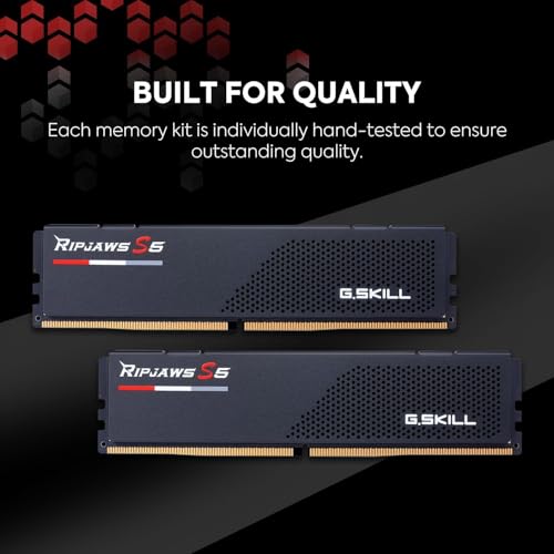 G.Skill Ripjaws S5 32GB (1 x 32GB) DDR5 5200 MHz CL 40-40-40-83 Desktop Memory RAM - F5-5200J4040A32GX1-RS5K (Black)