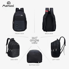 Martucci 36L Spacious Lightweight Polyester Laptop Backpack Unisex/College/School/Travel Backpack/Business Bag/Unisex Travel Backpack with Rain Cover (Compatible with upto 17 inch laptop)(Navy Blue)