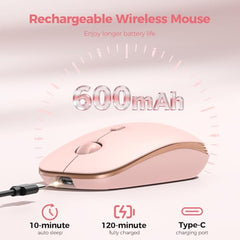 TECKNET Wireless Mouse, 2.4G Ergonomic Computer Mouse, 2600 DPI, Green
