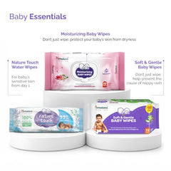 Himalaya Nature Touch Water Wipes for Baby's Sensitive Skin | 72NxPack of 3 | With Organic Coconut Oil | 99% Pure Water | 100% Plant-Based Biodegradable Wipes