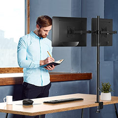 WALI Triple Monitor Mount, Three Desk Mount Fits 13-27in Screens,Holds up to 22lbs, Multiple Monitor Stand with Tilt, Swivel, Rotation, VESA 75x75,100x100mm(M003S), Black
