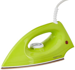 amazon basics 1000 Watts Dry Iron with Non-Stick Soleplate | Stainless Steel Base | Ergonomic | Red and White