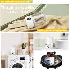 Mini Washing Machine for Clothes | Portable Automatic Washer with USB Power | Compact Laundry Machine for Travel, Baby Clothes, Underwear & Small Loads | Foldable & Lightweight A6