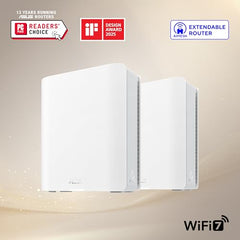 ASUS ZenWiFi BT6 Tri-Band WiFi 7 Mesh, 9.4 Gbps, 3000 sq.ft. (1pk), 2.5G WAN Port, Security and Parental Controls Included, Smart Home Master SSIDs, 4G & 5G Mobile Tethering