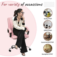 GOYALSON Ergonomic Revolving Office Home Swivel Desk Chair with Adjustable Height Smooth Moving (2, Black, Standard)