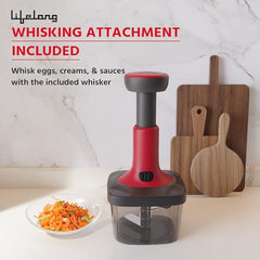 Lifelong Push Chopper 650ml | Compact and Efficient Vegetable, Onion, and Garlic Chopper, Essential Manual Kitchen Cutter for Quick and Easy Food Preparation, Ideal for Small Kitchens and Meal Prep