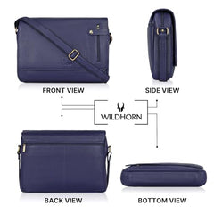 WildHorn Genuine Leather Laptop Messenger Bag for Men | Stylish Office Bag with a Padded Laptop Compartment & Adjustable Strap | Designed to Fit Laptops up to 14 Inches | Backed by a 1-Year Warranty