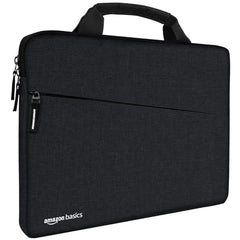 Amazon Basics Laptop Bag Sleeve Case Cover Pouch with Handle for Men & Women | 15.6 Inch Laptop with Padded Laptop Compartment | Zipper Closure | Water Repellent Nylon Fabric (Black)
