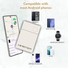 Himster Locatag for Android | Google Find Hub Tracker | Bluetooth 5.4 | No SIM Needed | Anti-Lost & Loud 75dB Alert | Item Finder- Keys, Wallets, Bags, Pets |1-Year Replaceable Battery(White)