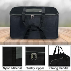 Storite 2 Pack Moisture Proof Nylon Underbed Storage Bag For Clothes Large | (54 x 46 x 28 cm) - BlackRed, Rectangular