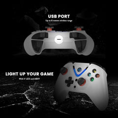 Cosmic Byte ARES Wireless Controller for PC, Hall Effect Joystick & Triggers, Dual Vibration, Backit ABXY Buttons, Turbo, Auto Turbo (White)