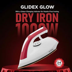 Intex Glidex Ease Dry Iron 1000W | Non-Stick Soleplate | Adjustable Temperature Control | Shock Proof Lightweight Dry Iron | Thermal Protection | Fast & Smooth Ironing for Home Use | 2 Year Warranty