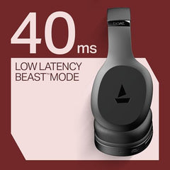 boAt Rockerz 412, 60H Battery, 40Mm Drivers, 40Ms Low Latency, ENx Tech, Stream Ad Free Music via App Support, Bluetooth Headphones, Wireless Over Ear Headphone with Mic (Active Black)
