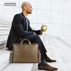 HAMMONDS FLYCATCHER Genuine Leather Office Bag for Men - 15.6 Inch Laptop Bag for Men for Professionals, Business Travelers - Adjustable Straps & Multiple Compartments - 1 Year Warranty - Brown