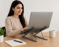Foldable Metal Laptop Stand for Table | Adjustable Aluminium Laptop Stand for Study Table, Bed & Desk | Portable Ergonomic Laptop Holder (Pack od 3)