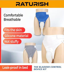 RATURISH Wearable Urine Collector for Women | Soft Silicone Reusable Leakproof Urine Collection Bag | Adjustable & Comfortable Fit | Portable Washable Female Urine Collector | Odour - Free 1L & 2L Bags | White/Grey/Blue | for Women