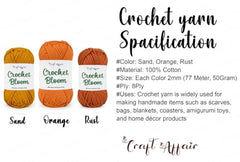 Craft Affair | Crochet Bloom Cotton Yarn 8ply (Each Color 2mm, 77Meter, 50Gram) 100% Pure Cotton | for Knitting Yarn | Craft & DIY Project: Grey, Pink, Off White