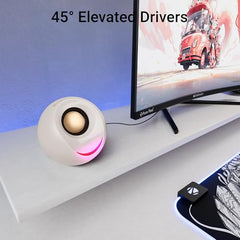 ZEBRONICS Blues 2.0 Computer Speakers, 8 Watts, 45° Elevated Drivers, Dual Passive Radiators, USB Powered, AUX, Volume Control Knob, RGB LED, for Laptops & Desktop (Black)
