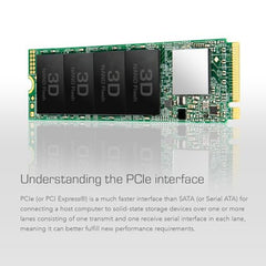 Transcend 128GB SSD NVMe PCIe Gen3 x4 110S, Solid State Drive, M.2 2280, Sequential Read/Write up to 1,500/550 MB/s - TS128GMTE110S