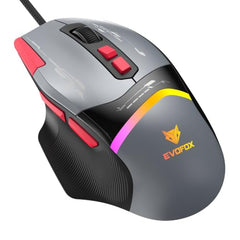 EvoFox Blaze 2 Plus Wired Gaming Mouse, 16,000 DPI, 1000Hz Polling Rate, 8 Programmable Buttons, RGB Lighting, Lightweight 98g, 220 IPS, 30G Acceleration, Windows & Mac Web Customization App