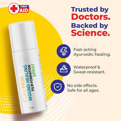 CureMist AYURVEDIC First Aid Wound Spray || Antiseptic, AntiFungal || Patented || Instant Relief to Cuts, Burns, Abrasions & Dry surgical Wounds II Reduced Scarring II Great for Sports Injuries || 100% Ayurvedic Ingredients only || Haldi Palandu Lavanga…