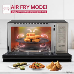 LG 32 L, Convertible Microwave Oven with Air Fry, Charcoal Lighting Heater, Wi-Fi Enabled (MJEN326UHWF, Black, Motorised Rotisserie, 60 Air Fry Recipe, 40 Scan to Cook Recipes & 431 Auto Cook Menu)