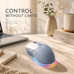 Offbeat Ivy Blutooth 5.2 + 2.4Ghz Wireless Gaming Mouse | Triple Device connectivity | 5000 DPI 1000 hz pollinng Rate 6D Button | 600 mAh Battery 100 Hours Playtime | Silent Click (Black)