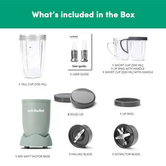 Nutribullet Pro 900W Slate, 12 Pcs Set, USA #1 Mixer/Grinder/Smoothie Maker, "The Original Nutribullet", Best Blender, Food Processor, 3 Unbreakable Jars, 2 Blade Sets(Wet & Dry), 900W, 2 Yrs Warranty